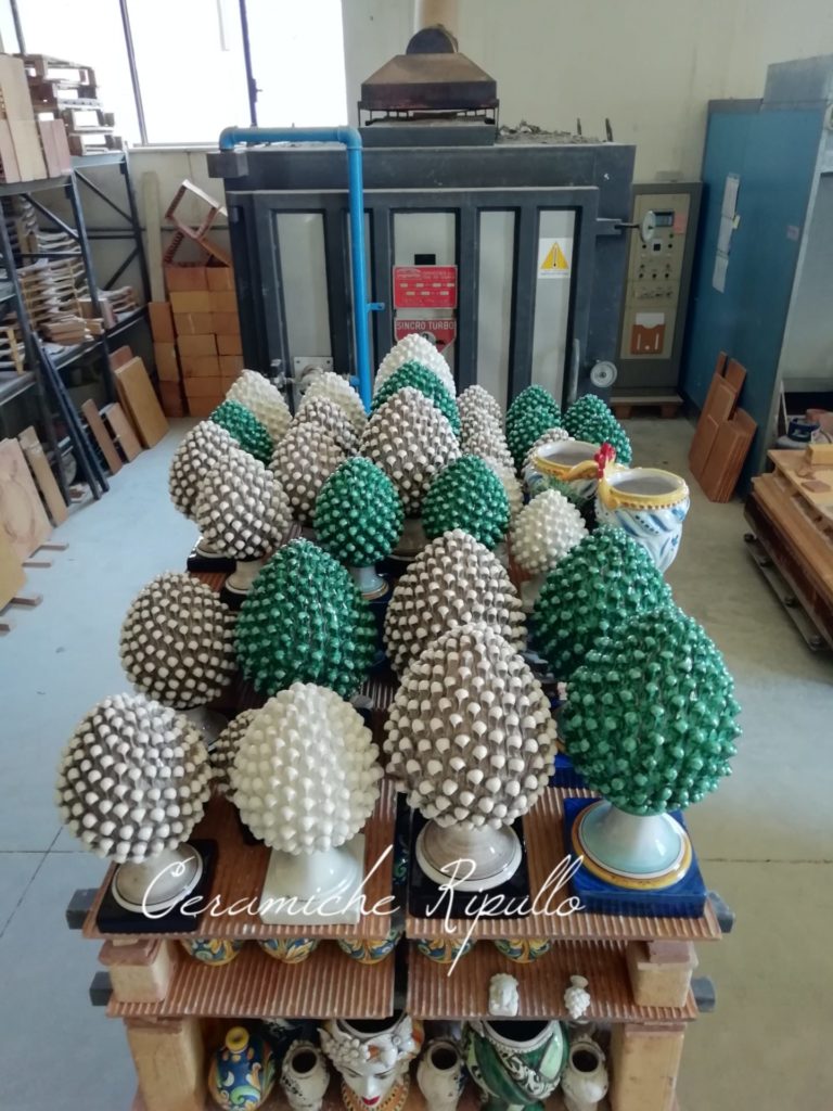production of ceramic pine cones