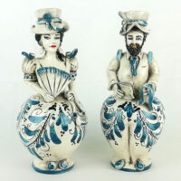 Lumiere Antropomorfe in ceramica decoro blu