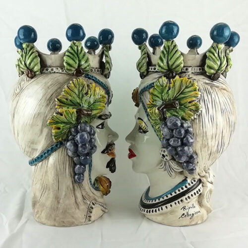 vasi a forma di testa in ceramica
