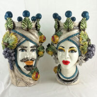 modern ceramic heads with fruit