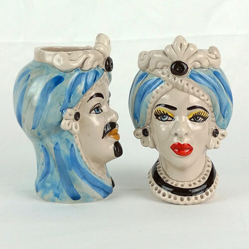 blue decor ceramic heads
