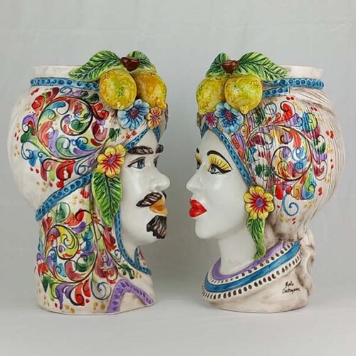 ceramic heads spring decoration