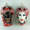 ceramic dark brown heads modern red decoration