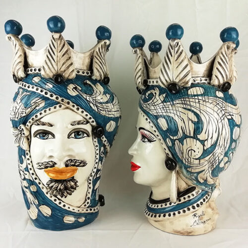 ceramic head-shaped plant pots