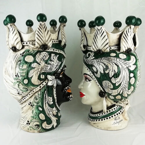 coppia teste di moro in ceramica