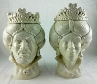 30 cm high Norman Moor heads in caltagirone ceramics