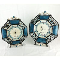 orologi in ceramica di caltagirone decoro blu