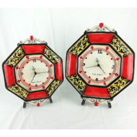 Orologi in ceramica di caltagirone decoro rosso moderno