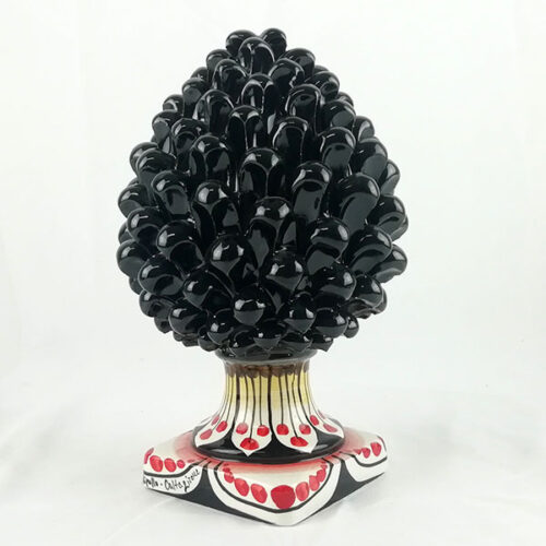 Black caltagirone ceramic decoration pine cone, ceramic pine cone catalog,