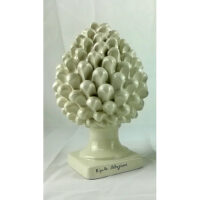 Sicilian ceramic white pinecone, caltagirone pinecones catalog,