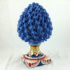 blue caltagirone ceramic pine cone with decorated base, ceramic pine cone production, caltagirone ceramic pine cone catalog,