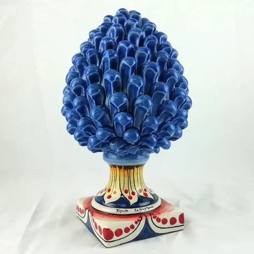 Moderna pigna in ceramica decoro blu