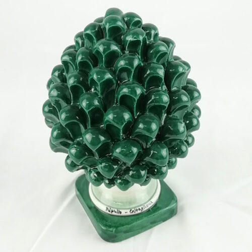 ceramic pine cone production, wholesale caltagirone ceramic pine cones, wholesale pine cones in caltagirone, green color pine cones,