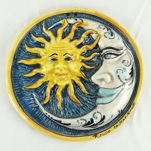 sun and moon to hang in Caltagirone ceramics
