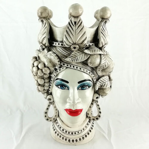 testa di donna in ceramica