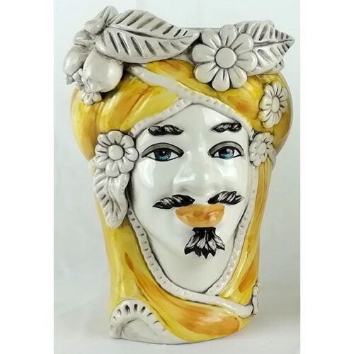 testa di moro siciliana in ceramica con limoni