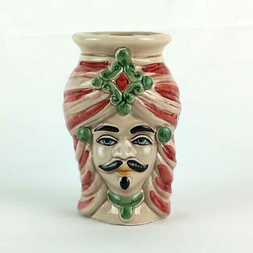 vaso a forma di testa in ceramica
