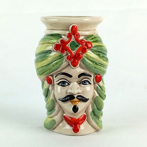 head-shaped ceramic vase